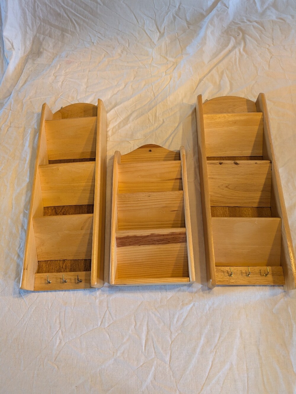 2/90$ Vintage Natural Wood Wall Display Shelves - Light Wood Tone